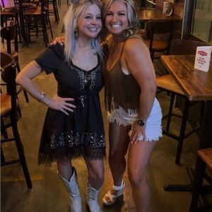 Black Dress with Embroidered Details